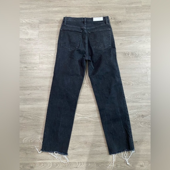 Re/Done High Rise Black Women's Jeans COMFORT STRETCH HIGH RISE STOVE PIPE 27 - Picture 7 of 8
